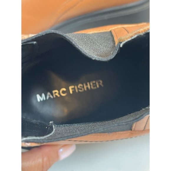Marc Fisher Wade Ankle Boots Caramel Brown Leather Women’s SIZE 10 - Picture 7 of 11